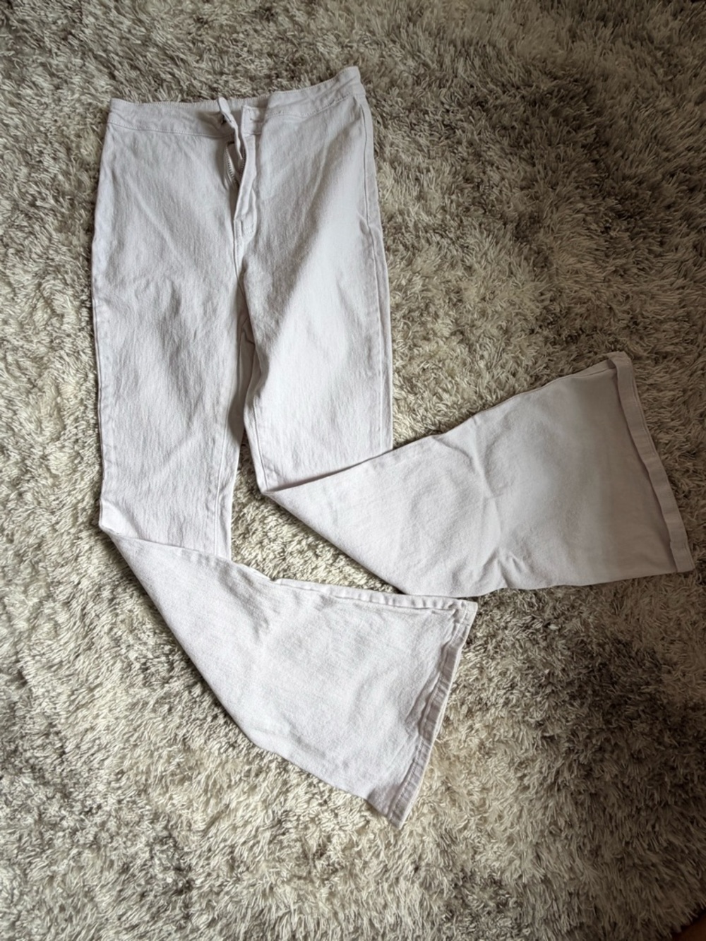 SHEIN White Flared High-Rise Jeans